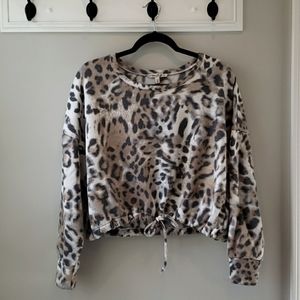 Express Leopard Crop Top Women's Size Small
